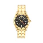 Versace Greca Time GMT Quartz Watch Black & Gold